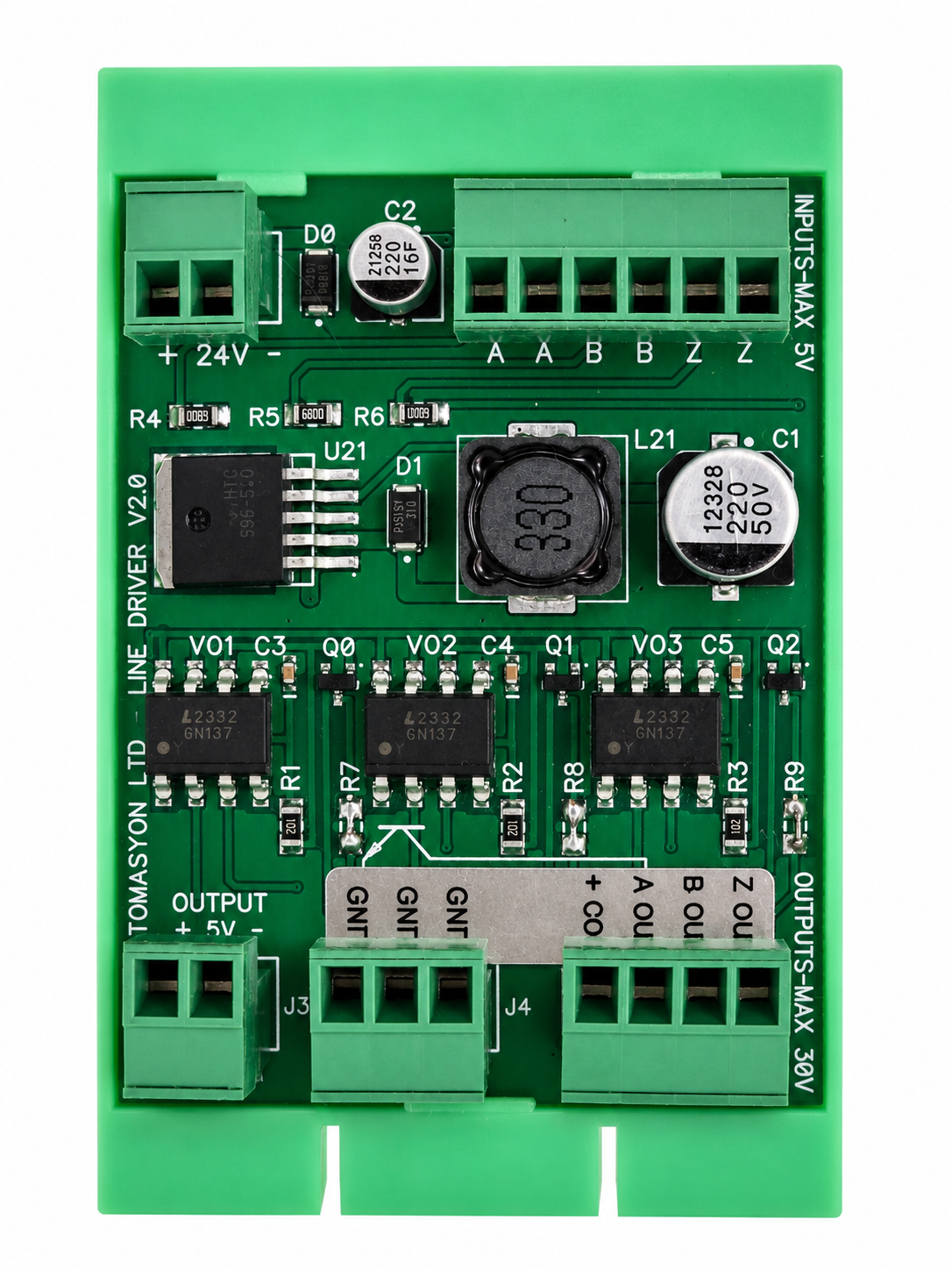 Servo Encoder Pulse Dönüştürücü(Line drive-24V DC) CNC El Çarkı (MPG) 5V DC - 24V DC Dönüştürme (Converter)